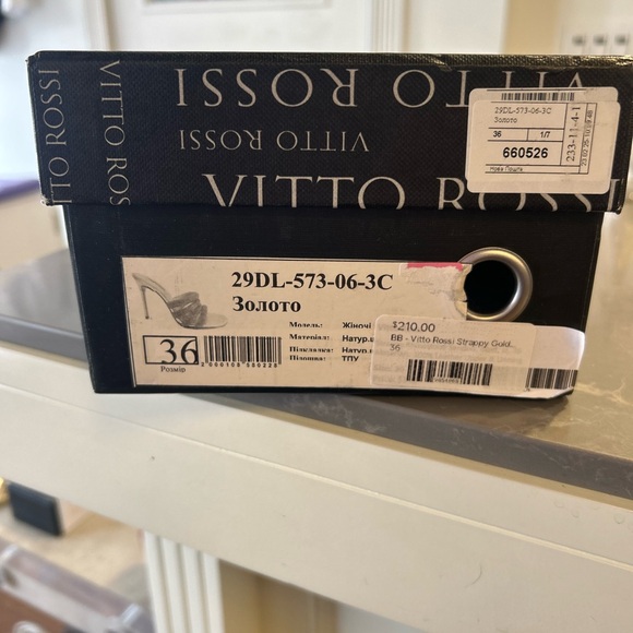 Gold Crystal-Strap Stiletto Mules - Picture 9 of 11